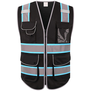 Chaleco de seguridad de algodón transpirable ligero Chaqueta reflectante multibolsillo para ropa de construcción al aire libre - Product Image 3