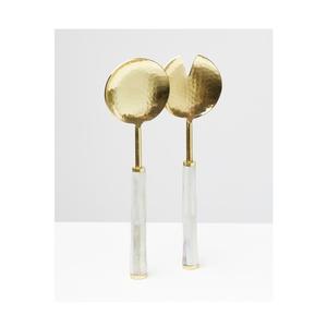 Service à salade en acier inoxydable de qualité supérieure avec poignée incrustée d'os fait à la main en argent et poignée incrustée d'os ensemble de service à salade - Product Image 6