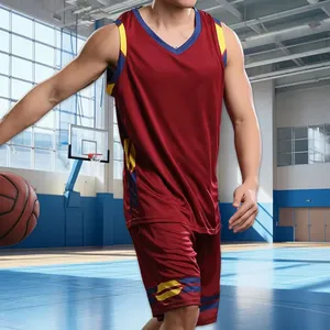 Men's Trending Plus Size Athletic Fitness Sports <b>Clothing</b> 100% Polyester <b>Basketball</b> Shorts Short Sleeve Top Running Sports Sets - Product Image 2