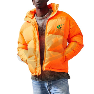 Directo de fábrica, venta al por mayor, chaqueta acolchada de Color sólido brillante, manga larga, estilo con capucha, ropa de abrigo para hombre, chaqueta cálida de invierno en Stock - Product Image 1