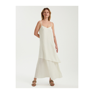 Casual Tiered Gathered Sleeveless Women's <b>Maxi</b> Dress - Product Image 1