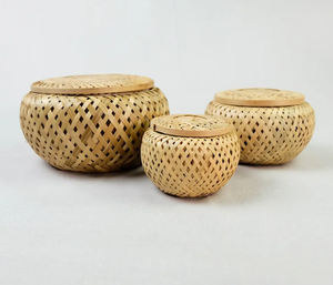 Boîte de rangement en bambou de qualité supérieure avec couvercle-Organisateur de pique-nique écologique et élégant pour la maison ou l'extérieur - Product Image 4