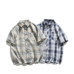 เสื้อเชิ้ตผ้าสักหลาดแขนยาวสำหรับผู้ชาย, เสื้อเชิ้ตผ้าฝ้าย100% คอปกตั้งดีไซน์ลายทางสำหรับฤดูใบไม้ร่วง - Product Image 1