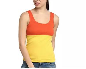 Camiseta sin mangas de mujer de nuevo diseño personalizada OEM ropa deportiva de punto con decoración de plumas Color liso - Product Image 6