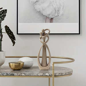 Étagère de bureau moderne pour la maison, décoration de bureau, 1 pièce, sculpture abstraite de couple s'embrassant, statue en résine, décoration intérieure - Product Image 6