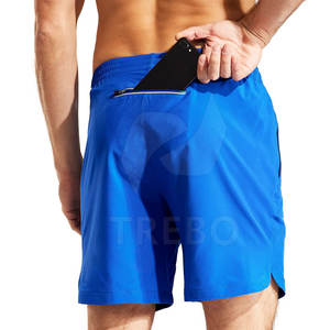 Pantalones cortos deportivos transpirables de secado rápido para hombre con cierre de cintura elástica Color sólido Etiqueta privada Hecho en Pakistán Tela de Spandex - Product Image 2