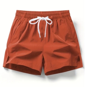 Conception personnalisée pour hommes 100% toile de polyester Fitness Shorts couleur unie taille élastique cordon respirant poches Gym Workout - Product Image 1