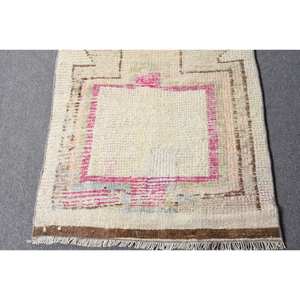 Tapis en Laine Moderne Blanc 2.6 X 10.2ft, Patchwork Turc, Rectangle, Support en Latex, Décor de Salle à Manger, Épaisseur Moyenne Eco - Product Image 4