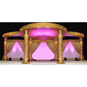 Mandap Dorado Tallado Real para Bodas, Mandap Dorado Tallado para Bodas Hindúes en FIJI, Mandap Dorado Tallado Exclusivo para Bodas en Chicago - Product Image 1