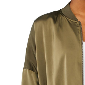 La mejor chaqueta bomber de invierno de alta calidad hecha a medida para mujer, último modelo elegante, suministro al por mayor, chaquetas universitarias de satén para mujer - Product Image 5