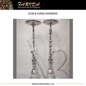 Set de Narguile Mini de Lujo Farida, Componentes de Vidrio y Latón Plateado, Técnica de Laca, Alta Eficiencia de Fumado, Hecho en Egipto - Product Image 2