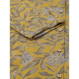 Divena Mustard Floral Imprimé Rayon A-Line Chemises Stylish Outdoor Tops - Product Image 2