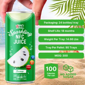 VINUT Vietnam Factory 330ml Sparkling Soursop Juice Drink-Muestra gratis, bebida carbonatada, MOQ bajo, OEM ODM personalizable - Product Image 3