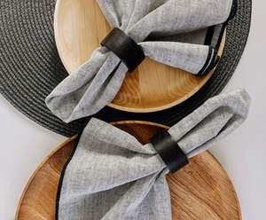 Ensemble de ronds de serviette en bois artisanal classique 6 décor de Table pour les dîners rond de serviette en or cuisine personnalisée - Product Image 6