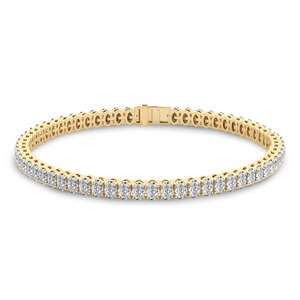 Refined Oval Lab Grown Diamond Tennis Bracelet 4 Ct Tw F-G Color VS Clarity 61 Diamonds 14K <b>Solid</b> <b>Gold</b> Understated Luxury Line - Product Image 3
