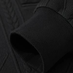 Chaqueta abotonada de solapa de Jacquard de manga larga negra informal para hombre fabricante de gran tamaño de otoño 3D de doble capa de Vietnam - Product Image 5