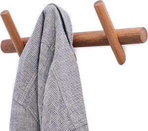 Wood Decorative Wall Mounted Coat <b>Hooks</b> and Hat Rack Tower for Bedroom <b>Bathroom</b> Kitchen Office Quality Rails Product - Product Image 1