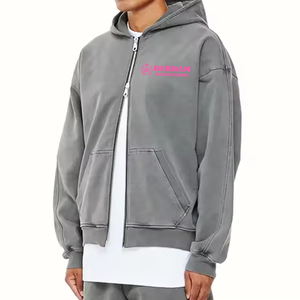 Good Quality <b>Vintage</b> Style Acid Washed Zipper 100% Cotton Breathable Quick Dry Winter Hoodies Unisex Regular Fit <b>Sweatshirts</b> - Product Image 4