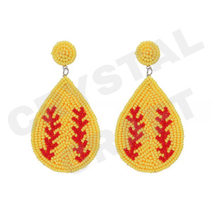 Boucles d'oreilles perlées de Noël Vintage Fastive couleur orange blanc bleu pour mariage ou jour commémoratif - Product Image 4