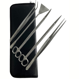 Kit d'outils d'aquarium en acier inoxydable long 5 en 1 ensemble d'outils d'éclairage d'étang 5 en 1 avec pince à épiler ciseaux spatule fabriqué au Pakistan - Product Image 6