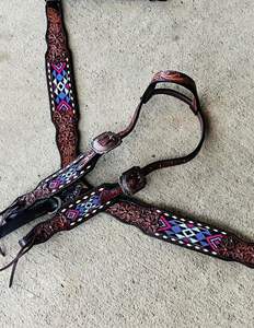 ชุดหนังจระเข้ headstall ขอบเรียบราคาไม่แพง headstall หนังจระเข้และชุดแทคคอเต้านมสบายสำหรับม้า - Product Image 1