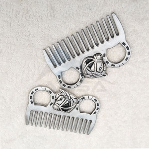 Roma Mane Comb Hoof Pick Aluminio pulido Cobre Diseño de cabeza de caballo Kit de Aseo para ecuestres La mejor calidad al por mayor - Product Image 3