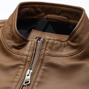 2025 nueva chaqueta de cuero de piel de vaca a la moda ropa de invierno con cuello de pie chaqueta de cuero MOQ bajo aviador B3 Bomber - Product Image 4