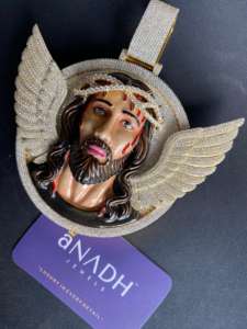 Colgante de Jesús con Incrustaciones de Moissanita: Joyería Hip Hop de Plata 925 - Product Image 2