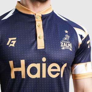 เสื้อยืดชุดฝึกซ้อม Peshawar Zalmi ผ้าถักโพลีเอสเตอร์ 100% พร้อมลายพิมพ์แบบ Sublimation Transfer - Product Image 5