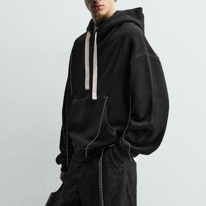 Sweat à capuche à manches longues de haute qualité pour hommes, prix de gros, avec logo personnalisé, design pull-over, parfait pour les acheteurs en gros, prix avantageux - Product Image 2