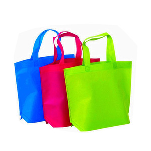 กระเป๋าโท้ทหลากสีแบบใช้ซ้ำได้ถุงของขวัญด้านหนึ่งว่างเปล่าสีไม่ทอพิมพ์ลายออกแบบได้ตามต้องการสำหรับใช้ในซูเปอร์มาร์เก็ต - Product Image 1