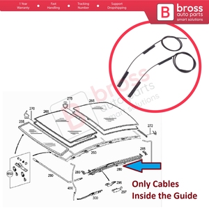 สายเคเบิลโบว์เดนสำหรับเปิด-ปิดหลังคาซันรูฟแบบพาโนรามา BSR559 สำหรับรถยนต์ E Class W211 T-Model S211 ปี 2002-2009 - Product Image 5