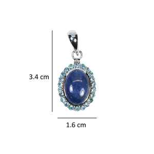 Premium 925 Sterling Silver Pendant <b>Unique</b> Fine Jewelry <b>for</b> <b>Her</b> Natural Tanzanite Oval Gemstone Bezel Setting Pure Elegant Look - Product Image 2