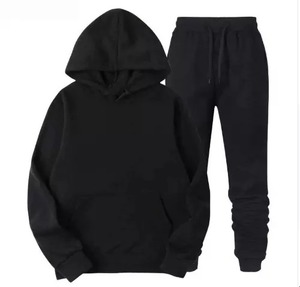 Ensemble deux pièces pour homme, Sweat à capuche, survêtement uni, jogging, survêtement - Product Image 4