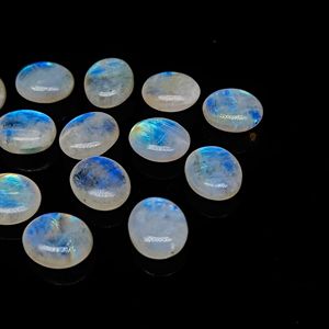 ลูกปัดแกะสลักรูปวงรีเรียบสีรุ้งธรรมชาติลูกปัดอัญมณีหลวม10x12มม. สำหรับทำเครื่องประดับ - Product Image 3