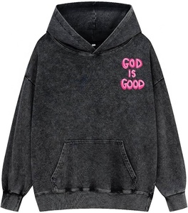 Oversized Heavyweight Vintage Distressed Christian Hoodie Embroidered unisex hoodies Bible Verse Sweatshirt Hoodie Winter - Product Image 4