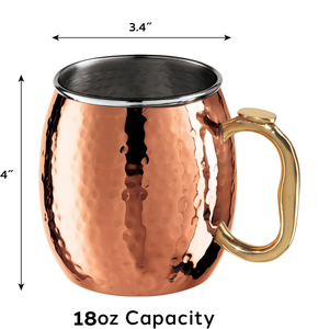 Divris Copper Moscow Mule <b>Mug</b> Handcrafted Hammered Finish Welded Handle Vintage Design Eco-Friendly <b>Large</b> Capacity Home Party - Product Image 6