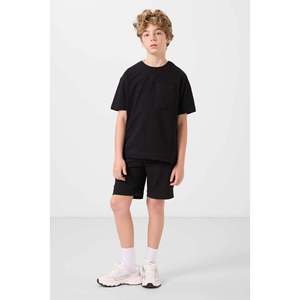 Ensemble de shorts chino en coton pour garçons TOMMYLIFE, coupe ample, tissé, léger et flexible - Bleu marine, gris pierre et noir, modèle 11278 - Product Image 2
