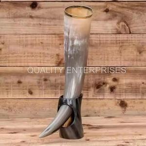 Dernier arrivage Corne à boire Viking Corne de buffle/Corne à boire Viking/Corne à boire Agate avec support pour corne Meilleure qualité - Product Image 1
