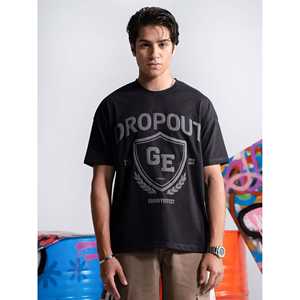 Camiseta Oversize de Algodón 100% de Alto Gramaje con Estampado y Serigrafía, 300 GSM, Comprimida - Product Image 3