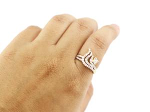 Anillo de Compromiso y Matrimonio de Plata de Ley 925 con Diamante y Piedras Preciosas Hechas a Mano para Ella, Joyería con Acabado en Oro de 18k - Product Image 3