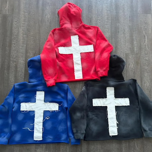 Vêtements de rue surdimensionnés et délavés personnalisés pour hommes, ensemble de salle de sport avec minéraux acides, sweats à capuche lavés à la pierre, fabricants de sweats à capuche unisexes - Product Image 2