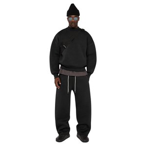 Pull-over en éponge vierge de haute qualité, sweat-shirt à col rond surdimensionné avec logo personnalisé et poids lourd pour homme, vente en gros - Product Image 2