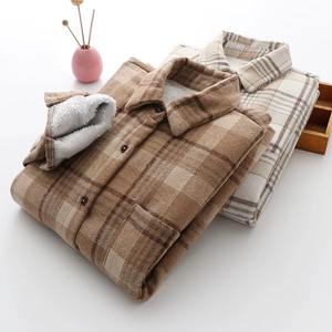 Winter Coat for Boys Yarn-Dyed Tweed Bonded Fleece Shirt <b>Fabric</b> Jacquard Woven Plain Style Dress for Garments - Product Image 1