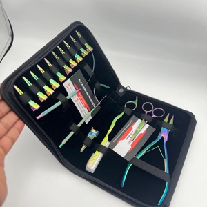 AL-FARDAN INSTRUMENTS AF-HETK-050 Hair Extension Tools Kit Salon Use Reusable with Flat Plier Looping <b>Hook</b> Scissors Metal <b>Clips</b> - Product Image 6