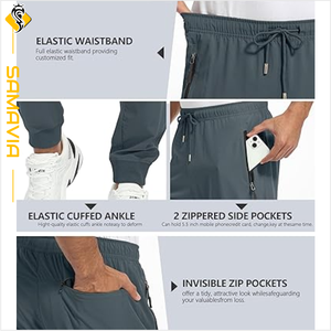 OEM Personnalisé Tricoté Poche Pantalons pour Hommes Respirant Anti Boulochage Coupe-Vent Imperméable Taille Élastique Pantalons de Survêtement Pantalons RTS - Product Image 5