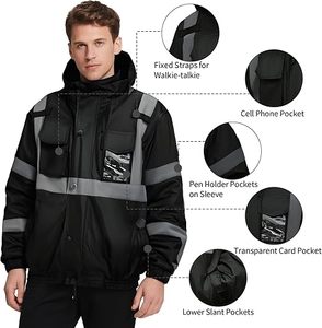 Veste de sécurité en polyester de printemps en toile imperméable haute visibilité détachable de haute qualité pour adultes - Product Image 3