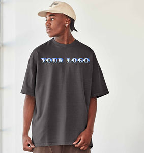 T-shirts de sport surdimensionnés à épaules tombantes avec logo personnalisé écologique en coton biologique 100% pour hommes, courts à impression personnalisée, vente en gros en stock - Product Image 3