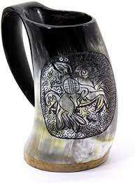 Haute qualité corne de buffle grande tasse à bière Viking artisanat poli couleur naturelle fête emballage personnalisé - Product Image 3