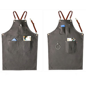 High Quality Unisex Barber Apron Customized Logo Canvas Stylist Barber <b>Tool</b> Pocket Aprons Waterproof <b>Bbq</b> Kitchen Cleaning Use - Product Image 4